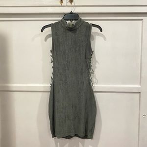 Suede material olive green Windsor dress. Size M